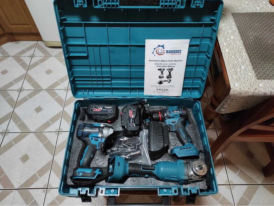 Szlifierka + Klucz Udarowy Komplet Narzędzi Akumulatorowych 6Ah MEGA