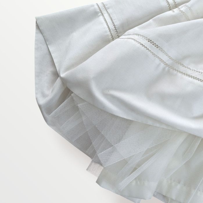 Vestido branco pérola clássico de menina (comunhão)