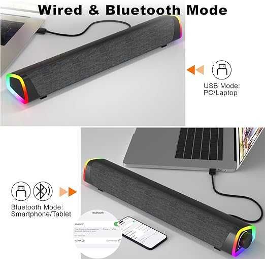 Głośnik Komputerowy Soundbar Soulion R30 Usb Rgb Led 10W