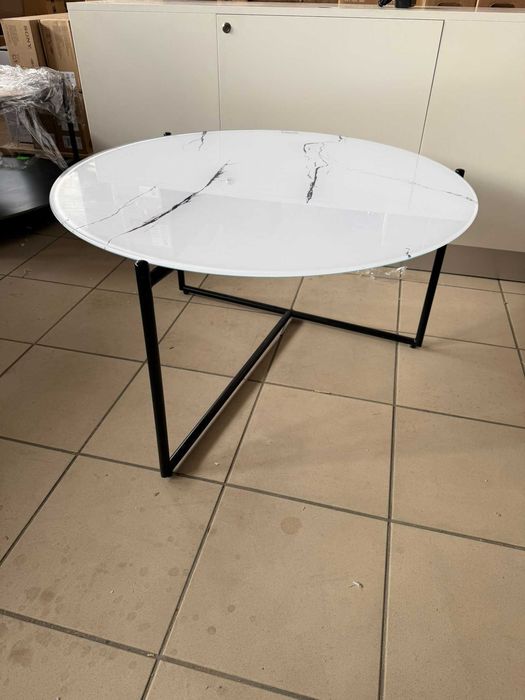 Stolik kawowy SEBA MEBLE CT-213 – biały marmur– POWYSTAWOWA