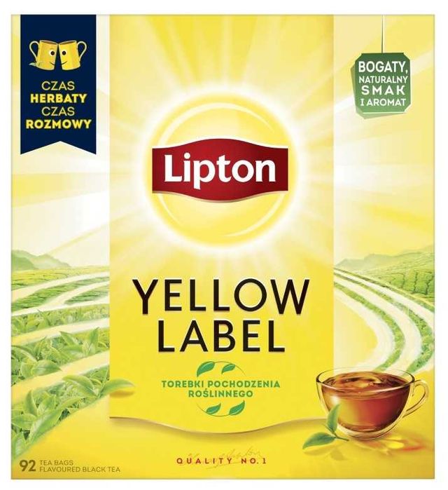 Herbata czarna Lipton Yellow Label 92x2g (ilości paletowe) + FV
