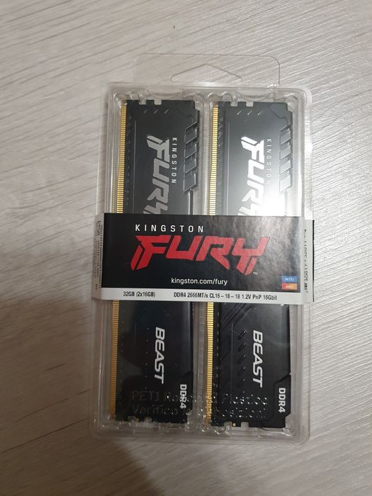 Kingston FURY Beast DDR4 32GB (2x16GB) 2666MHz CL16
