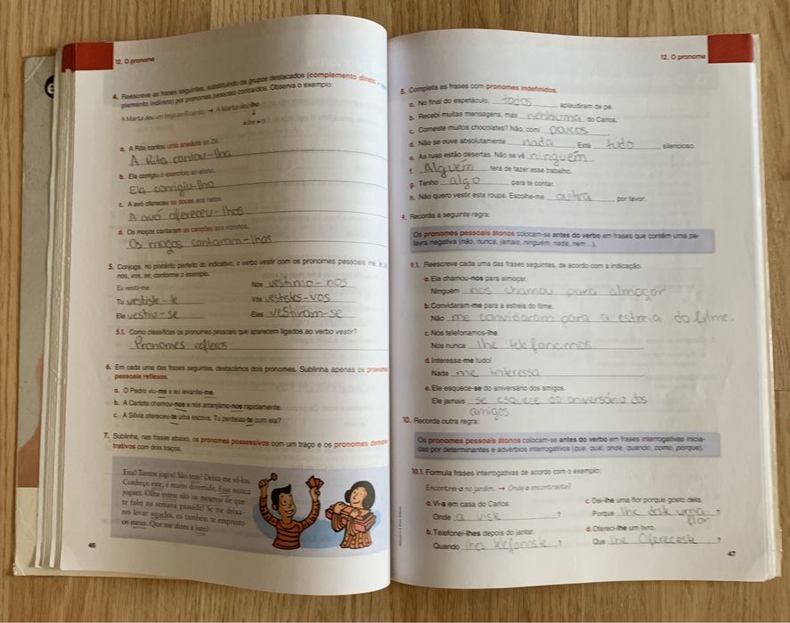 Manual, Caderno e Guiões Portugues 6 ano