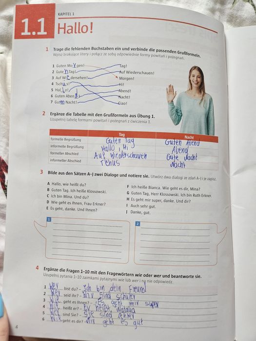 Ćwiczenia do klasy pierwszej język niemiecki