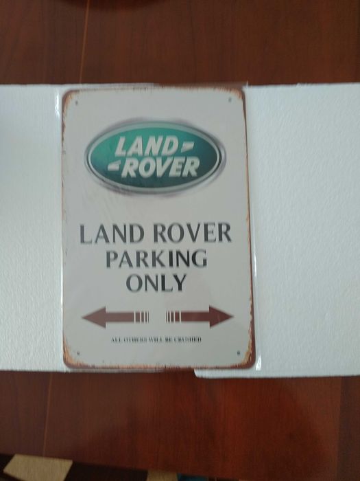 Placa metalica Land Rover Parking Retro