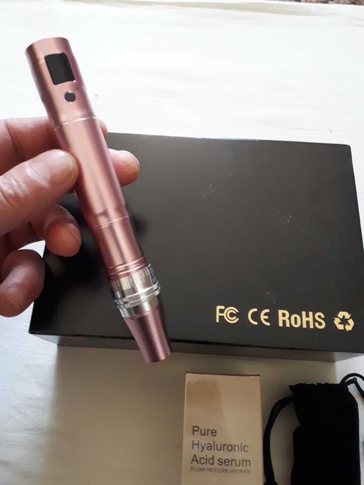 Дермапен Dr.Pen + 12 картриджів + сироватка з гіалуроновою кислотою