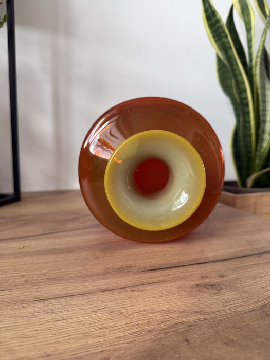 Butla gnieciona wazon szkło antico Zbigniew Horbowy Huta Sudety