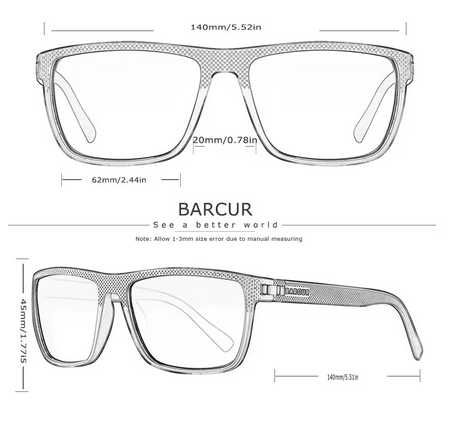 Óculos de sol desportivos polarizados BARCUR Original Design TR90