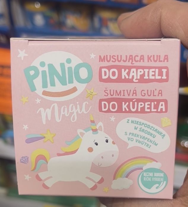 дитячі шипучі бомбочки для ванни Pinio Magic з сюрпризом
