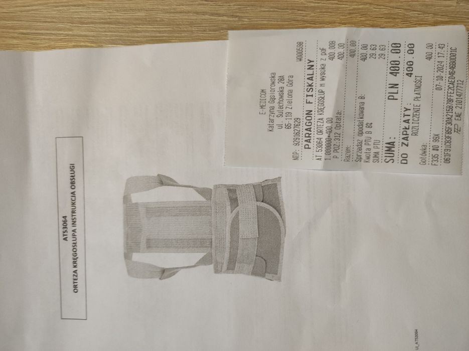 Orteza kręgosłupa. Nowa