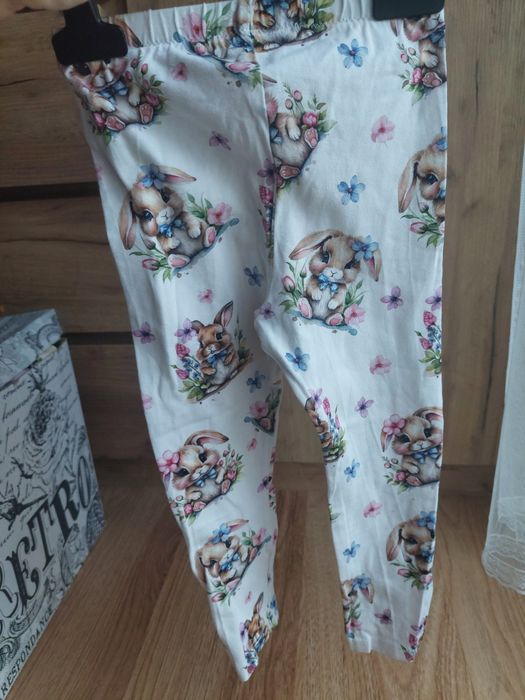 Nowe leginsy dla dziewczynki handmade r.98