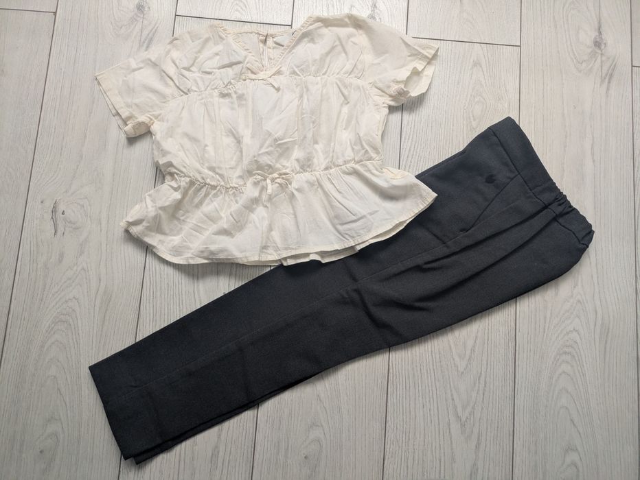 Zestaw bluzka koszula spodnie w kant H&M 110