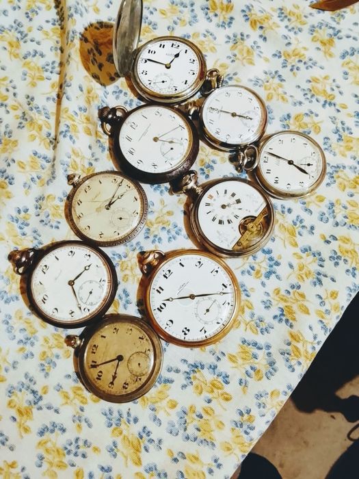 Lote de relógios de bolso 9 unidades