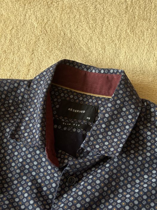 Koszula Reserved slim fit granatowa we wzorki XS