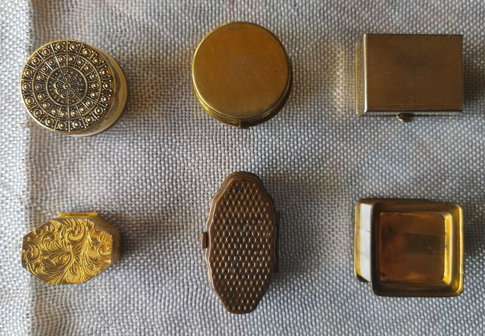 Lote de 6 mini caixas antigas - metal e porcelana