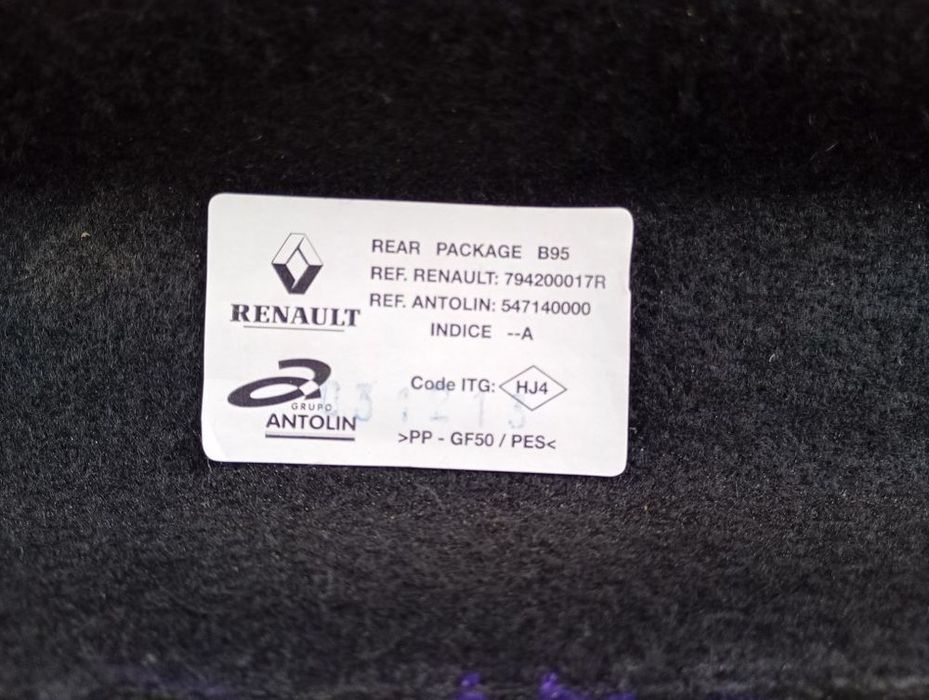 półka tylna bagażnika renault megane 3 iii hatchback 5-drzwi 794200017