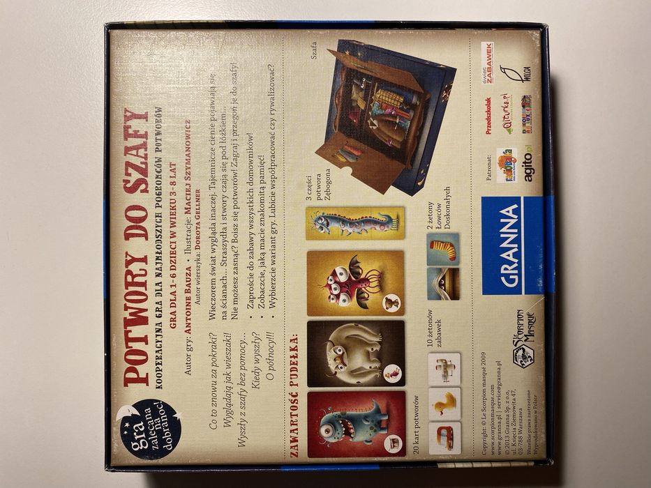 Potwory do szafy, gra planszowa