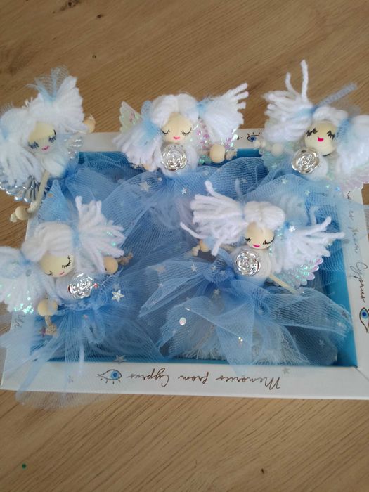 Zestaw uroczych aniołków wykonanych ręcznie