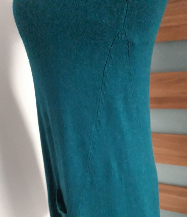 Sukienka świateczna sweterkowa zimowa morski zielony M 38