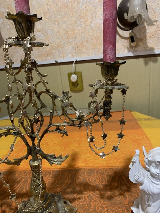Бронзовий канделябр, подсвечник, ручная работа, редкий  декор для дома