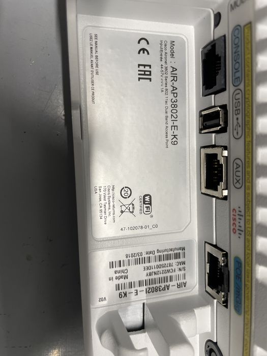 Router CISCO AIR-AP3802I-E-K9