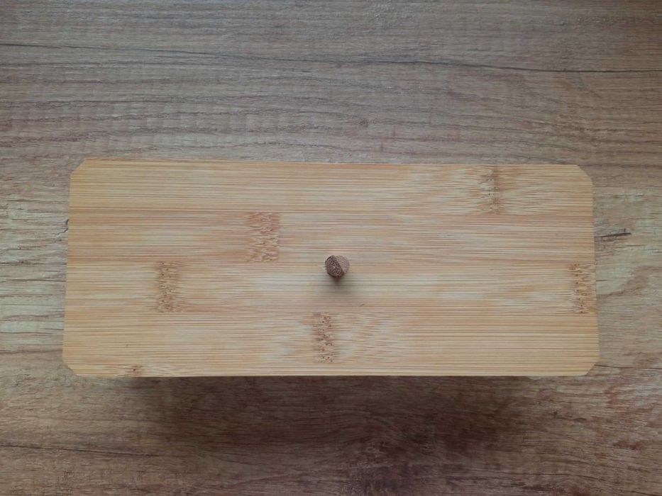 Organizer z bambusową pokrywką na kosmetyki przybory do makijażu