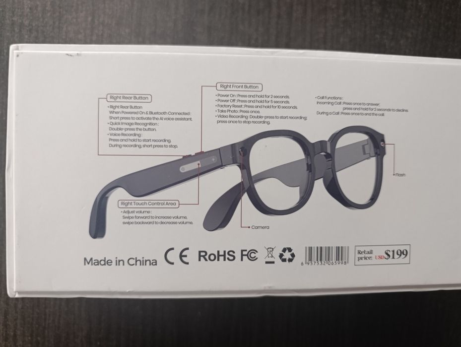 Ві окуляри з камерою та динаміки