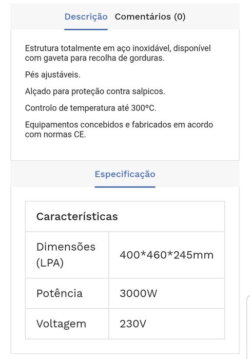 Placa grelhar fry-top