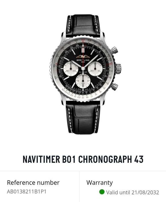 Breitling Navitimer B01 Chronograph 43mm 2025r/ Gwar. do 2032r.