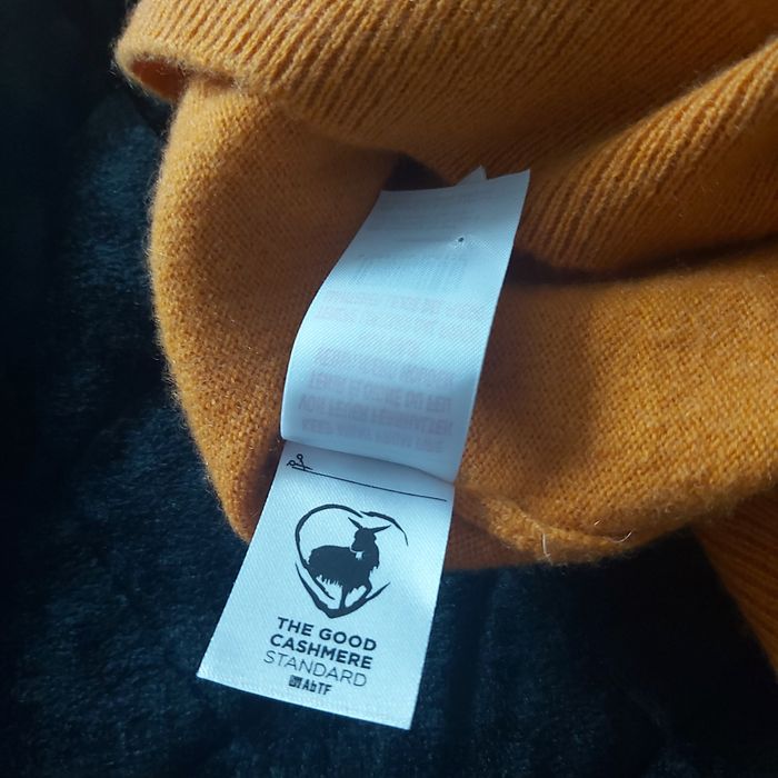 Sweter kaszmirowy 100% kaszmir pomarańczowy 36