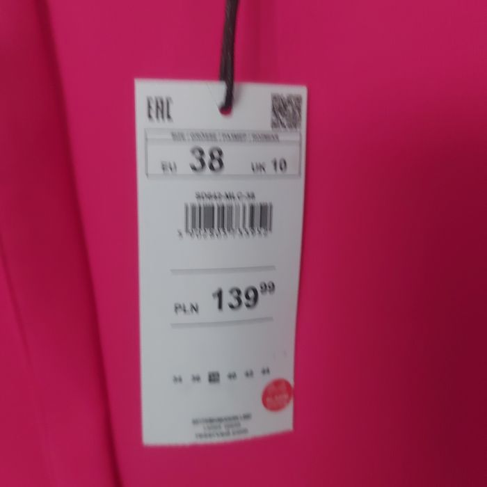 Reserved - sukienka M 38 fuksja. Nowa z metką.