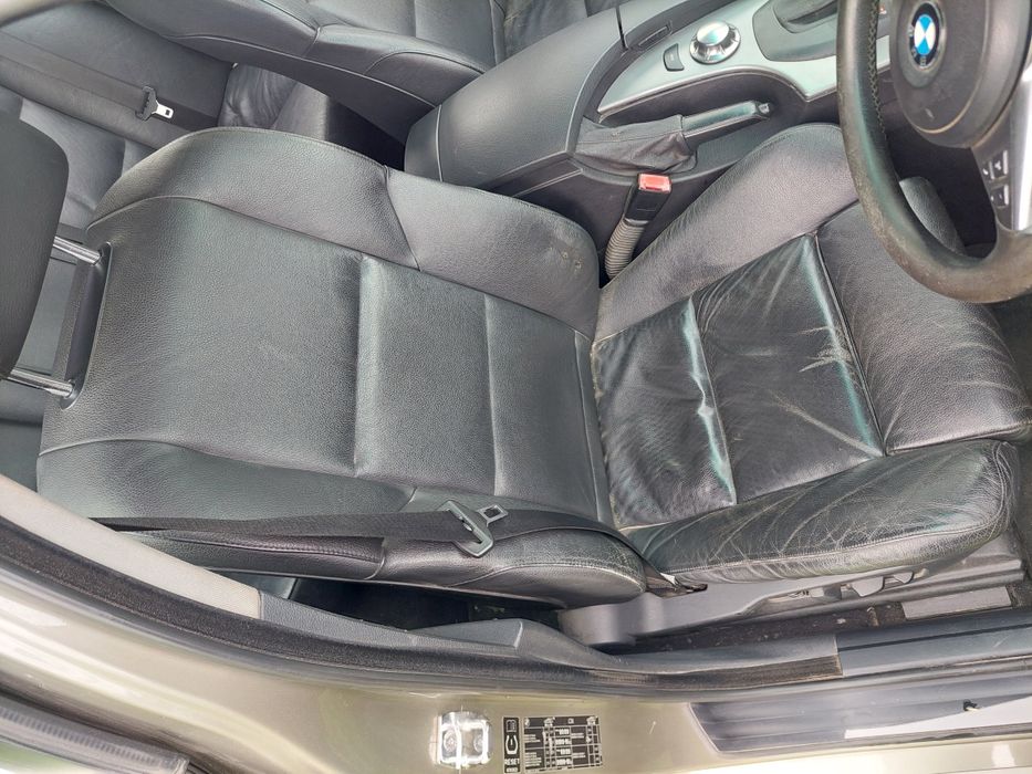skóra sportsize kubelki czarna skóra sedan bmw e60 grzane