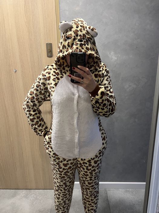 Onesie kigurumi strój M L pantera lampart piżama przebranie zebra