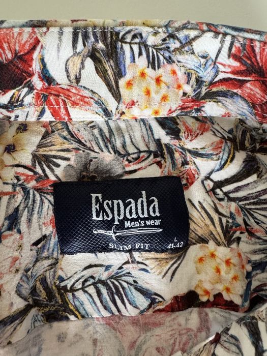 Koszula męska w kwiaty slim fit L 41-42