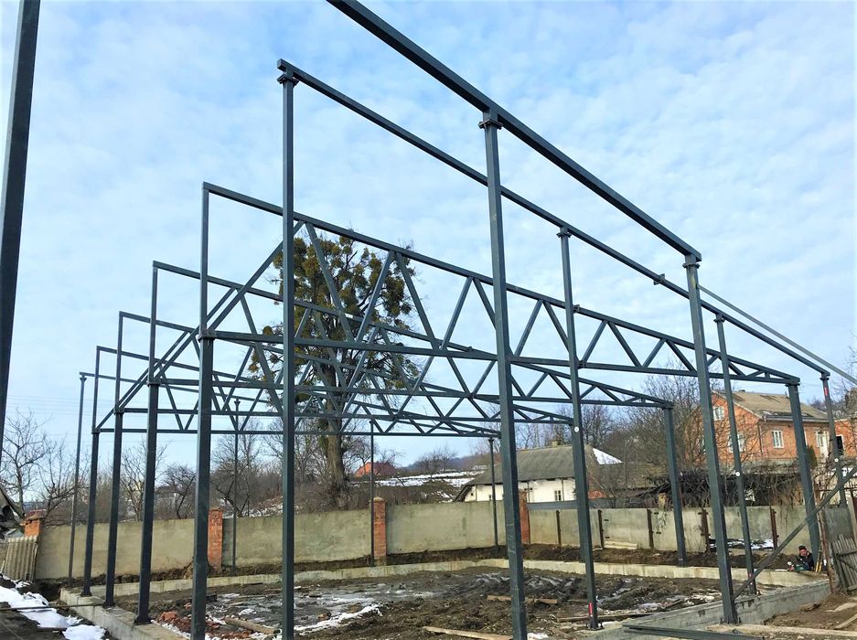 Каркас ангару 12х24х4 односхилий для будівництва під замовлення