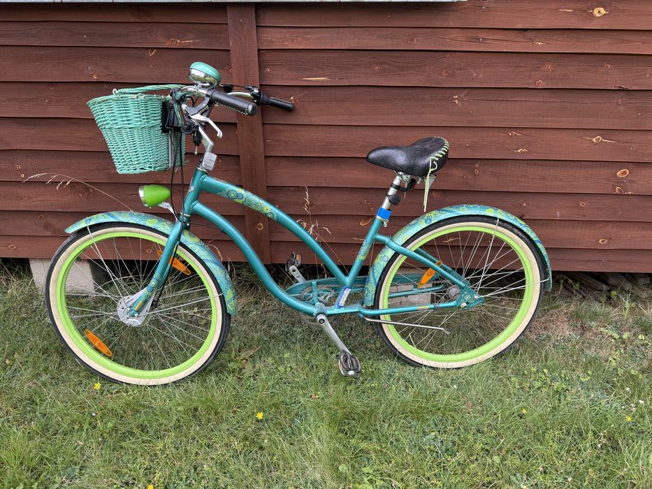Electra rower miejski zielony koszyk dzwonek dynamo