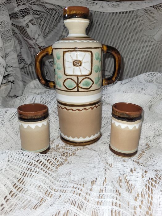 Штоф Лксф Пляшка з горнятками керамічна з келихами  Зеновій Береза 197