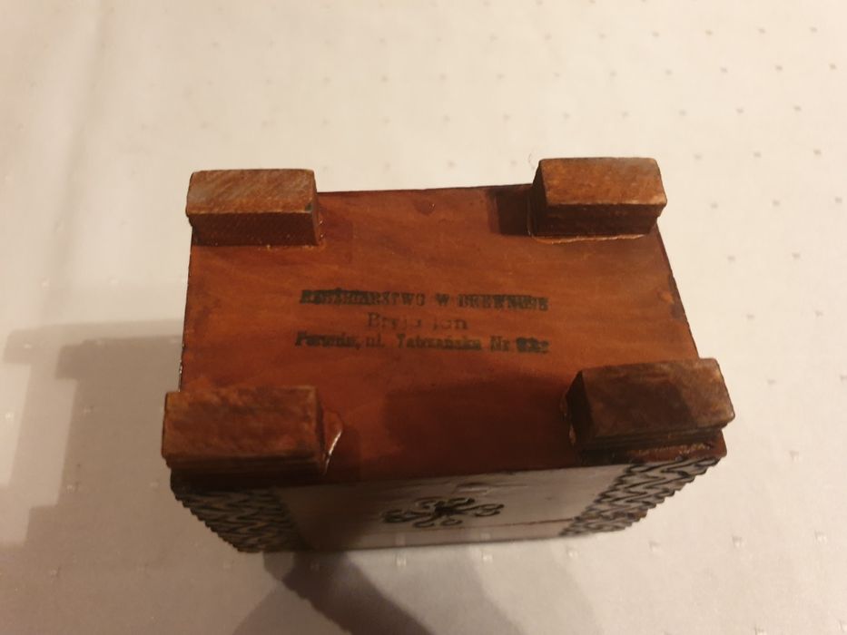 Drewniana szkatułka hand made art deco