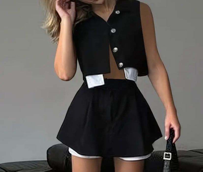 Костюм 2 шорти-спідниця+желетка