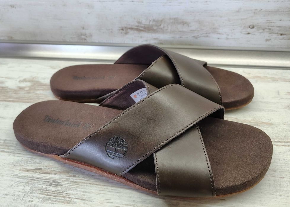 Чоловічі шкіряні шльопанці Timberland 41 тапки сандалі