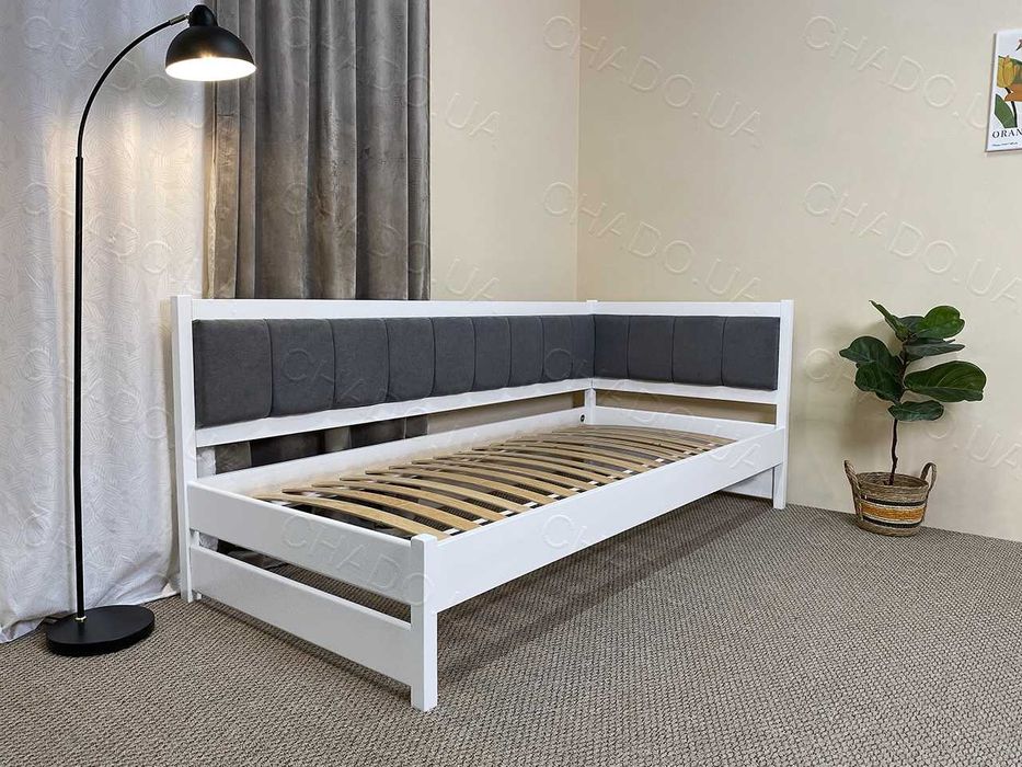 Ліжко 90х200 з матрацом м'яке в тканині, детская кровать, дитячі меблі