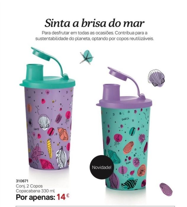 2 copos tupperware
