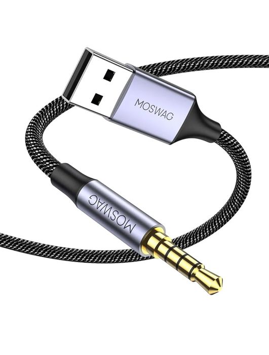 MOSWAG USB typu a męski do 3,5 mm męski, 2 m. połączeniowy PC z 4-pin