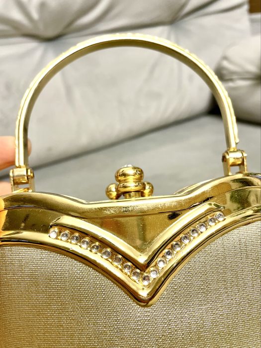 Zlota torebka elegancka kryształy bigiel cyrkonie