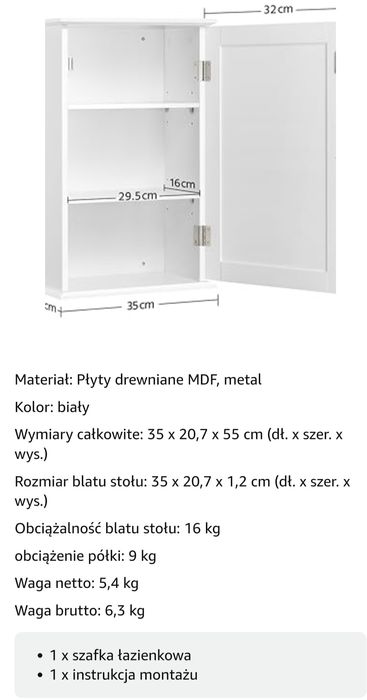 Szafka medycznna szafka łazienkowa