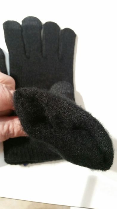 Перчатки черные реагируют на сенсорный экран телефона начес теплые