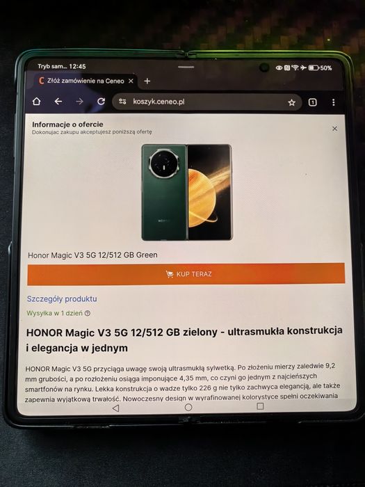 Honor magic v3 5g 512gb czarny dual Sim