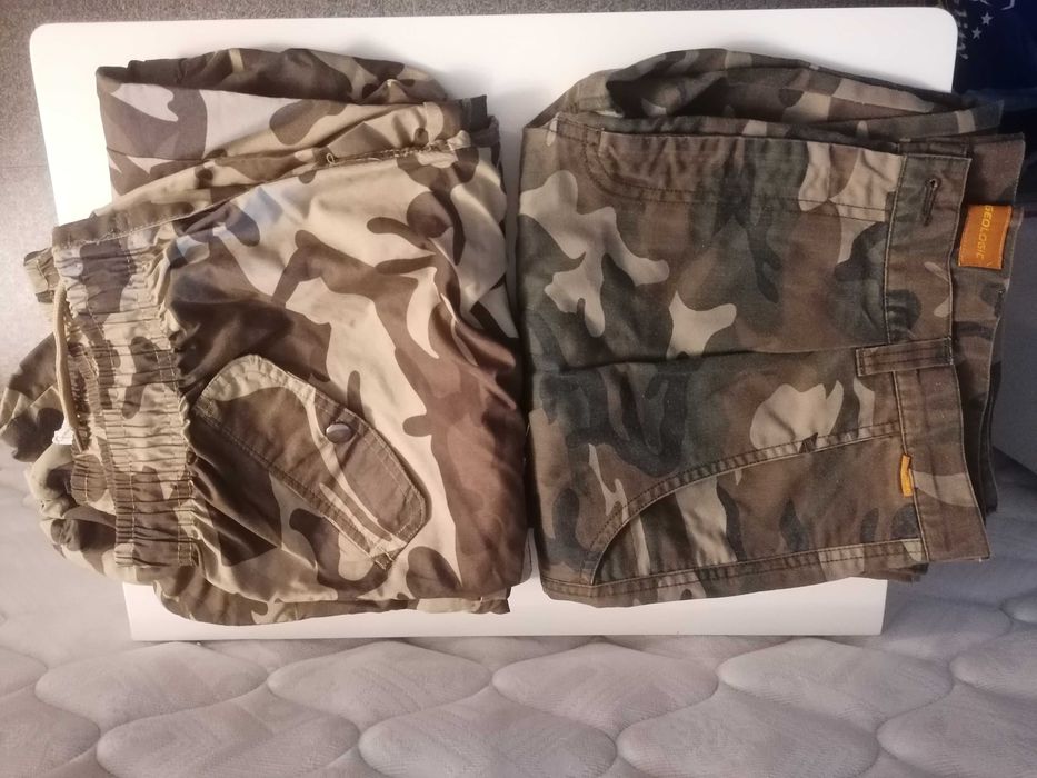 Luvas, bolsa, colete, calças e t-shirts e camisa