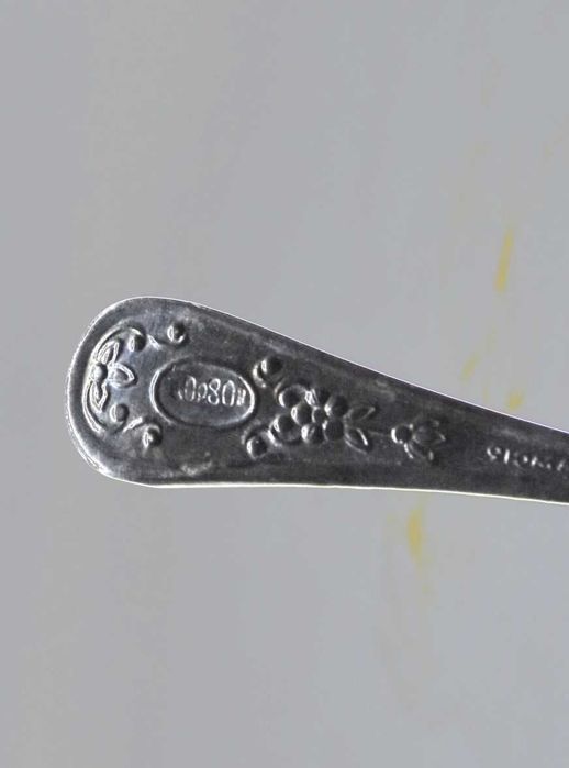 Radziecka Cukiernica Solniczka Łyżeczka Platerowane Srebro Lata 50 PRL