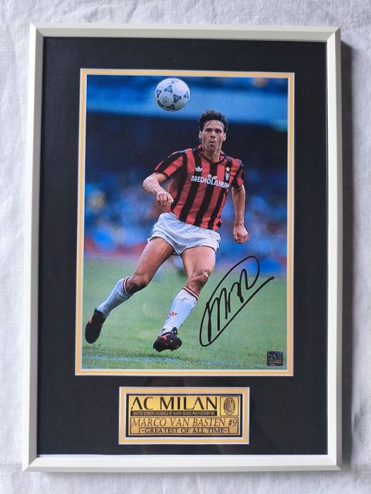 Moldura AC Milan - Marco Van Basten com Autógrafo (A4)